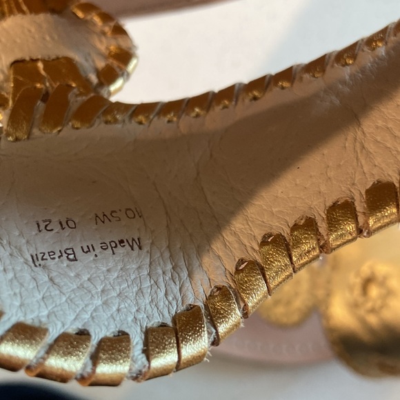 10.5 🔖 JACK ROGERS Women's Jacks Slip-On Flat Sandals Platinum Gold- - Picture 11 of 11